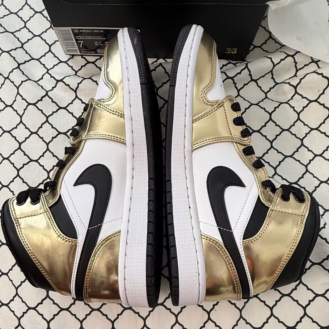 Air Jordan 1 Mid Metallic Gold Black White - US M 7 - New - Other - detail 5