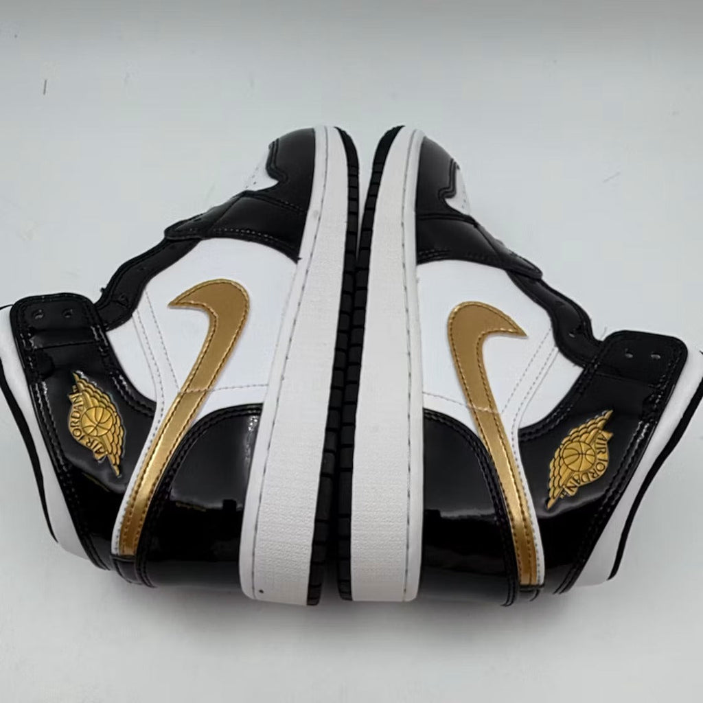Used - Air Jordan 1 Mid Patent Black White Gold (GS) - US 5Y - detail 2