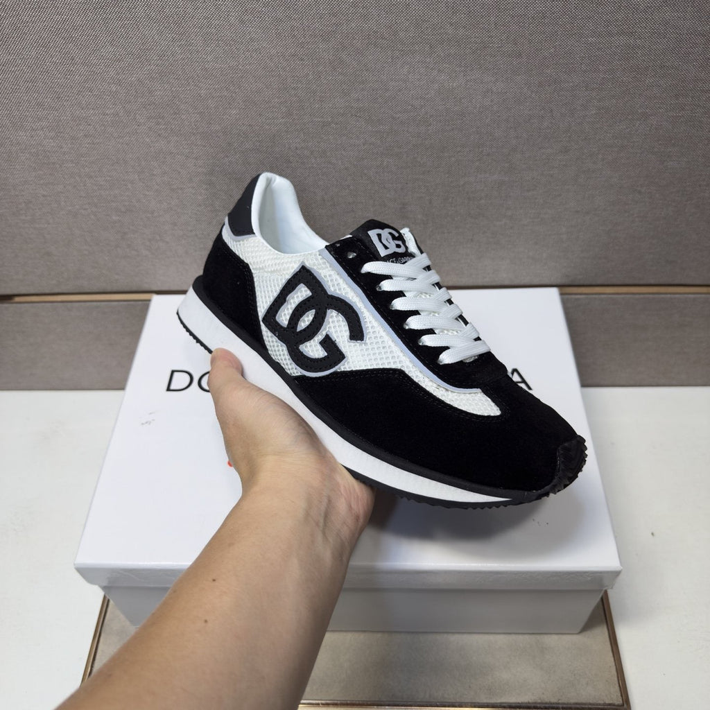 Dolce & Gabbana Black and White Panel Sneakers — model