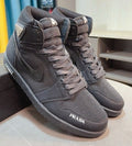 Prada Dark Charcoal High-Top Sneakers — hero