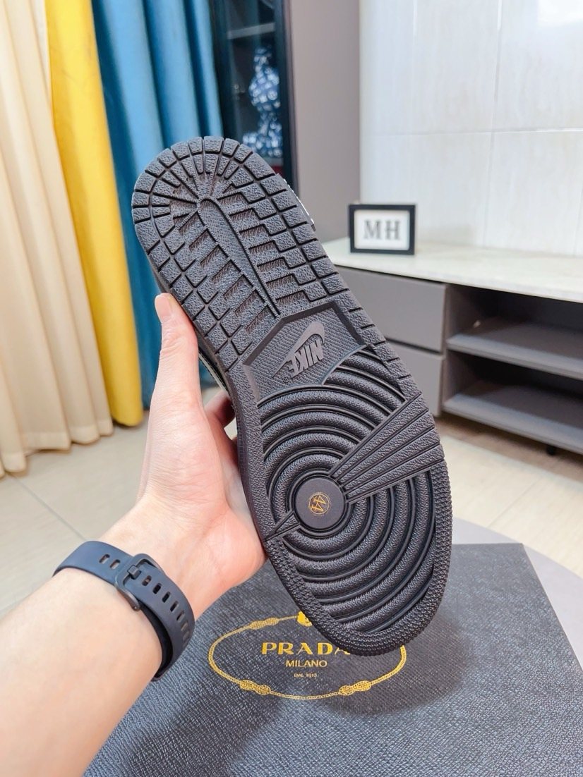 Prada Dark Charcoal High-Top Sneakers — detail
