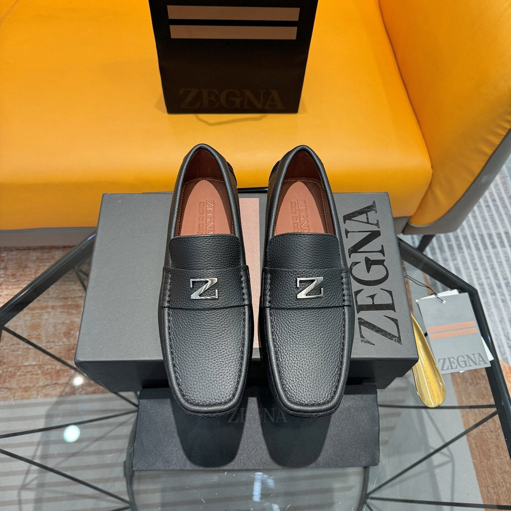 Zegna Black Driving Loafers — hero