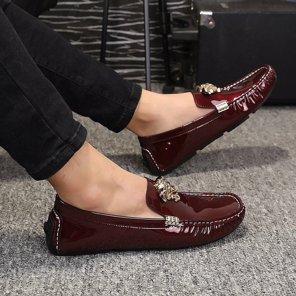 Versace Burgundy Ornament Loafers — model