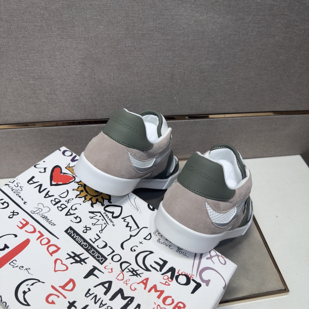 Dolce & Gabbana White, Olive & Taupe Sneakers — back