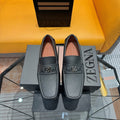 Zegna Black Driving Loafers with Metal Accent — hero