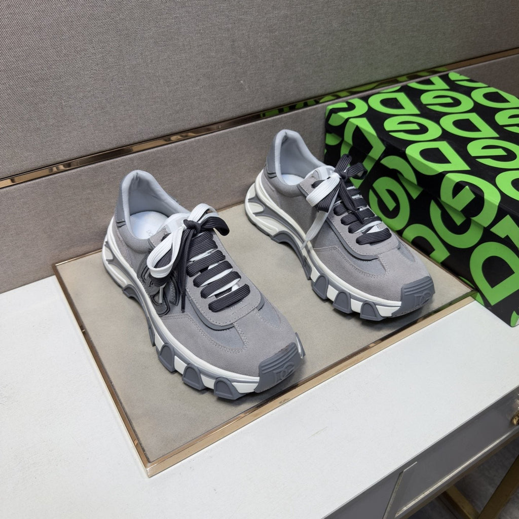 Dolce & Gabbana Gray Paneled Sneakers — front