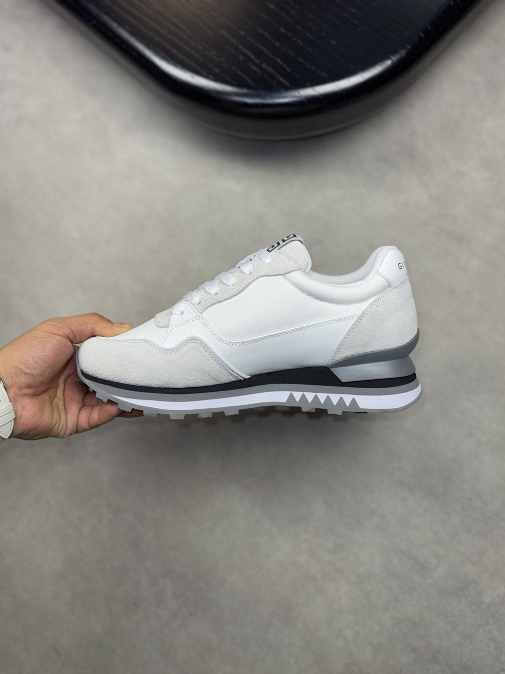 Givenchy White and Light Gray Low-Top Sneakers — side