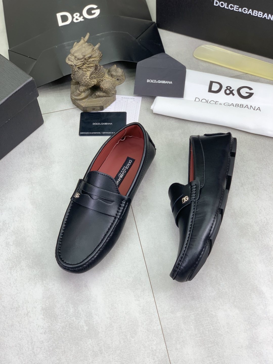 Dolce & Gabbana Navy Driving Loafers — front