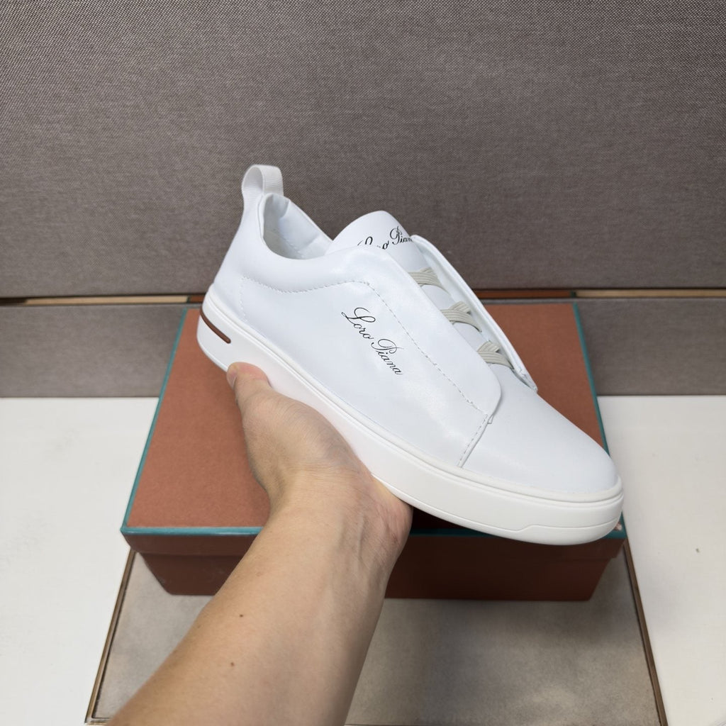 Loro Piana White Band-Detail Low-Top Sneakers — model