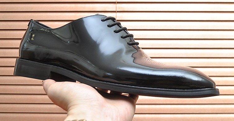 Ferragamo Black Lace-Up Dress Shoes — hero