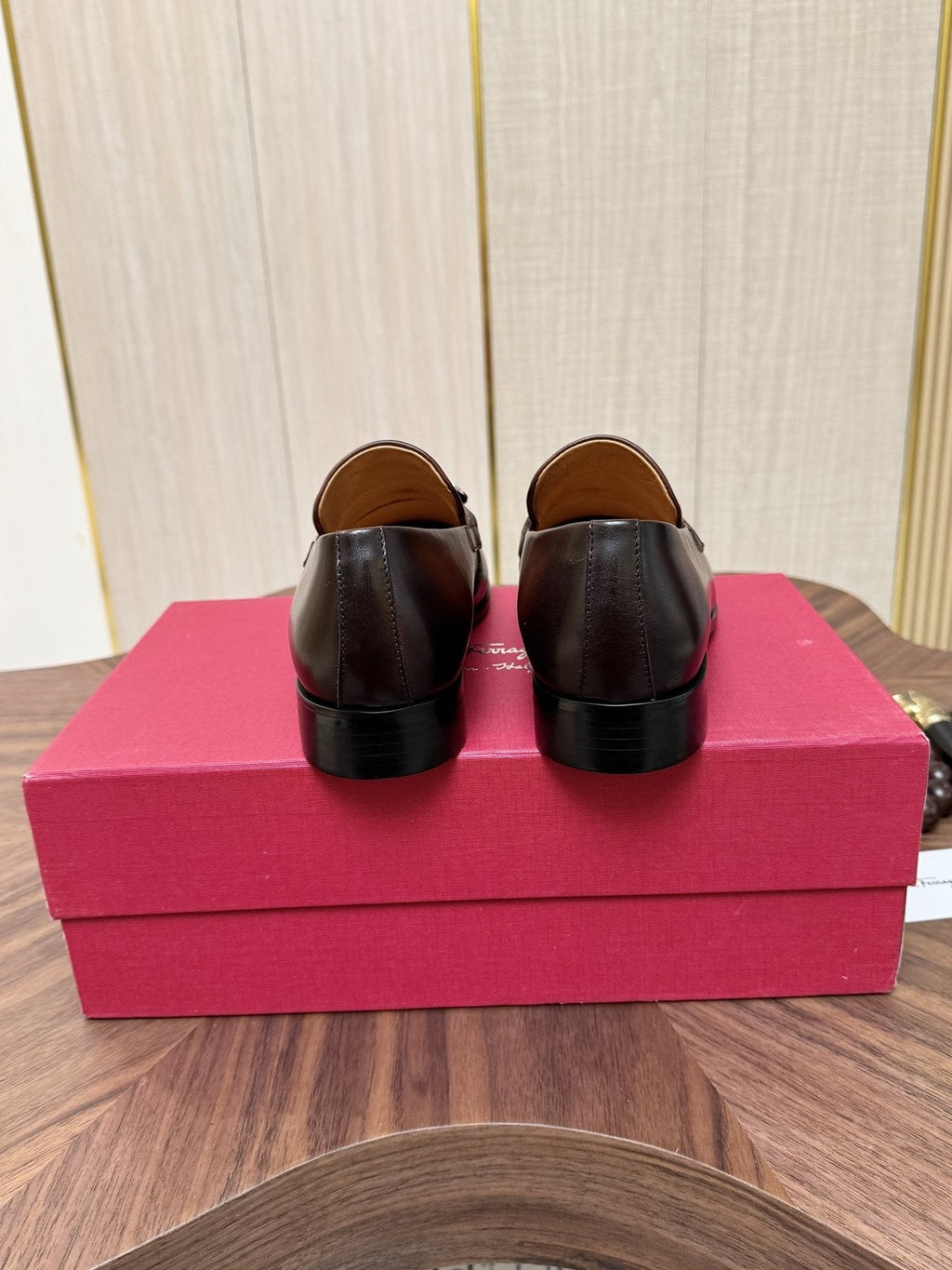Salvatore Ferragamo Men's Brown Bit Loafers — back