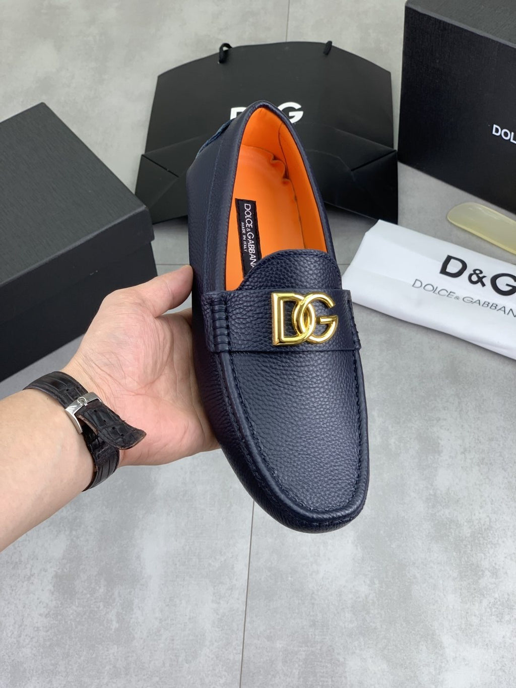 Dolce & Gabbana Apron-Toe Driving Loafers — front
