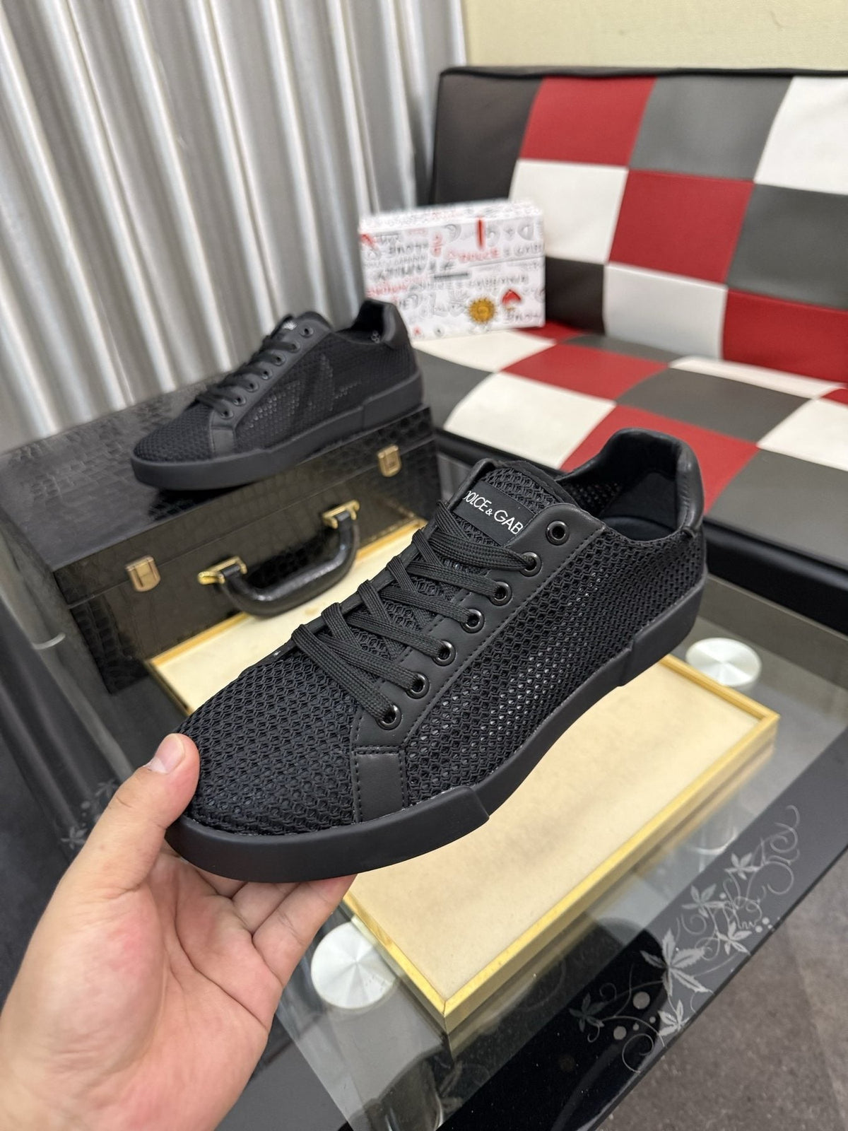 Dolce & Gabbana Perforated Low-Top Sneakers — model