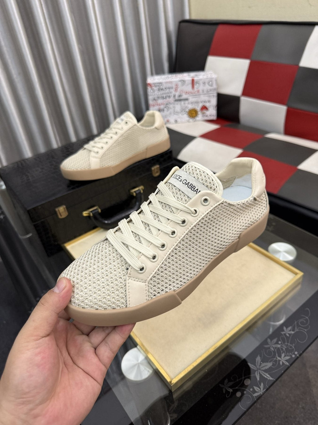 Dolce & Gabbana Perforated Low-Top Sneakers — model