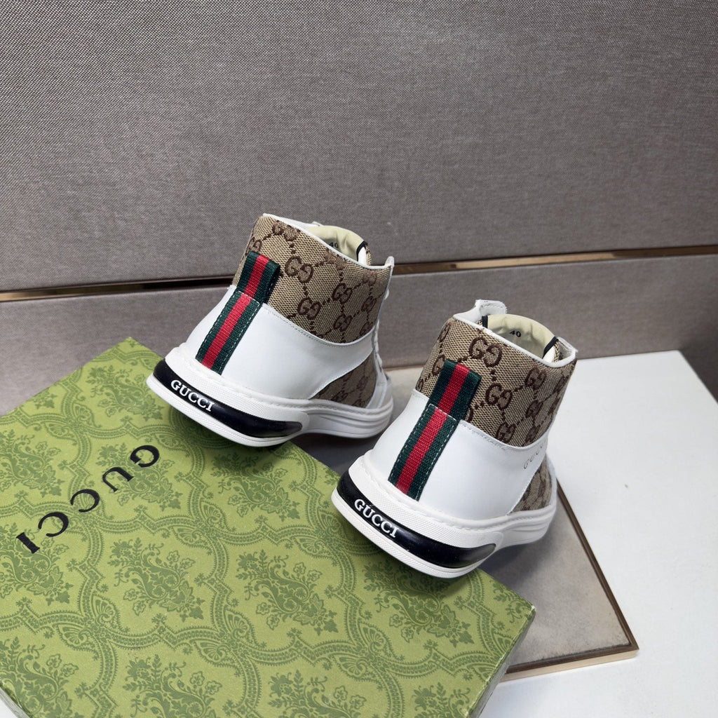 Gucci Men's Patterned High-Top Sneakers — back