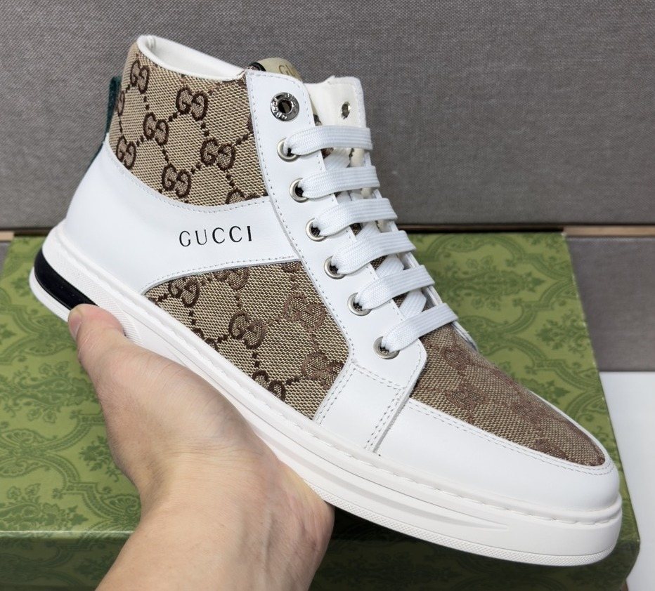 Gucci Men's Patterned High-Top Sneakers — front