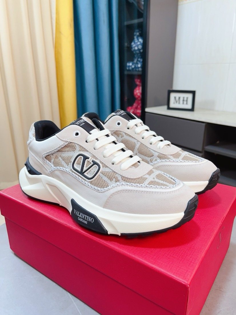 Valentino Patterned Panel Sneakers — front