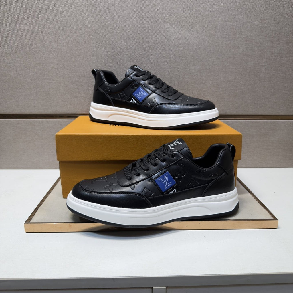 Louis Vuitton Blue-Accent Low-Top Sneakers — front