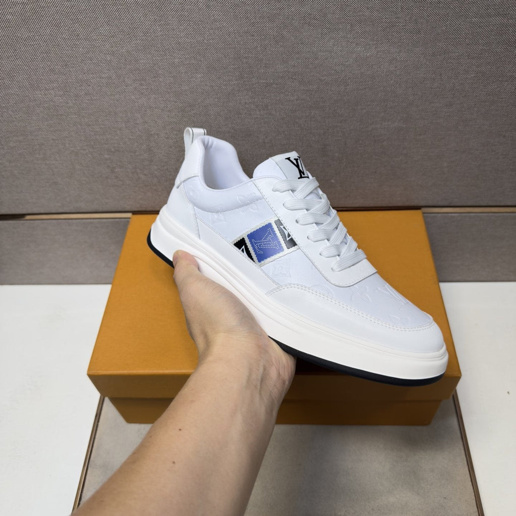 Louis Vuitton Blue-Accent Low-Top Sneakers — model