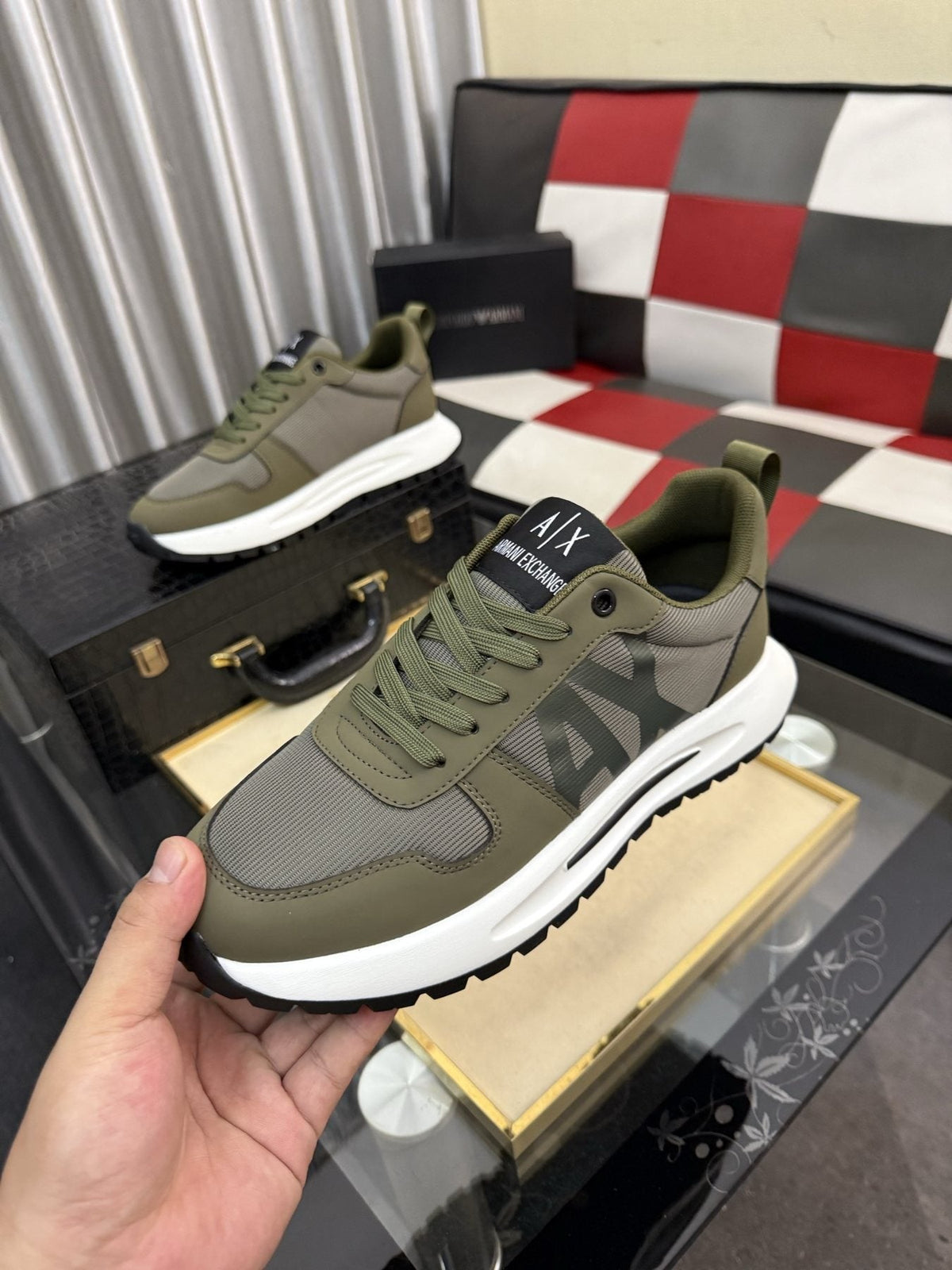Armani Side-Graphic Casual Sneakers — model