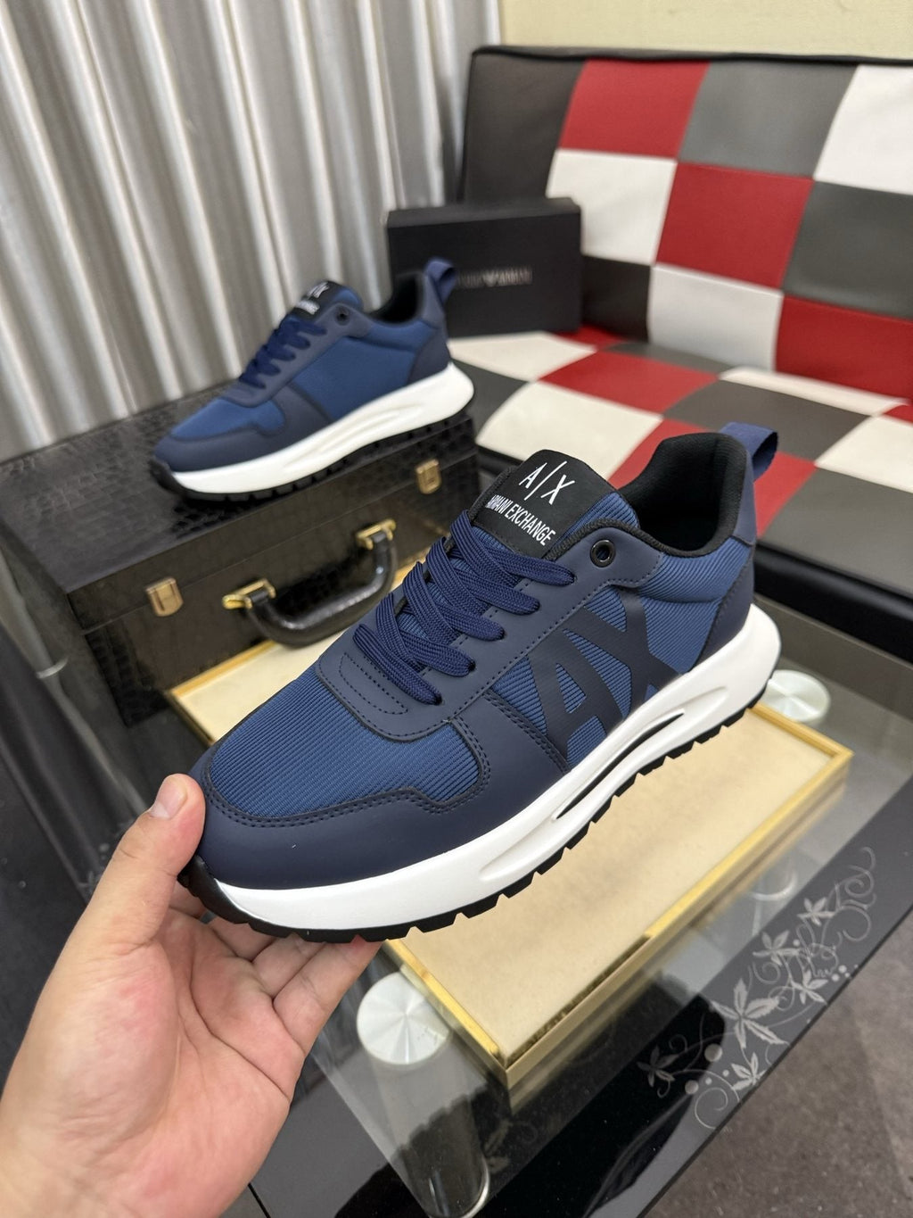 Armani Side-Graphic Casual Sneakers — model