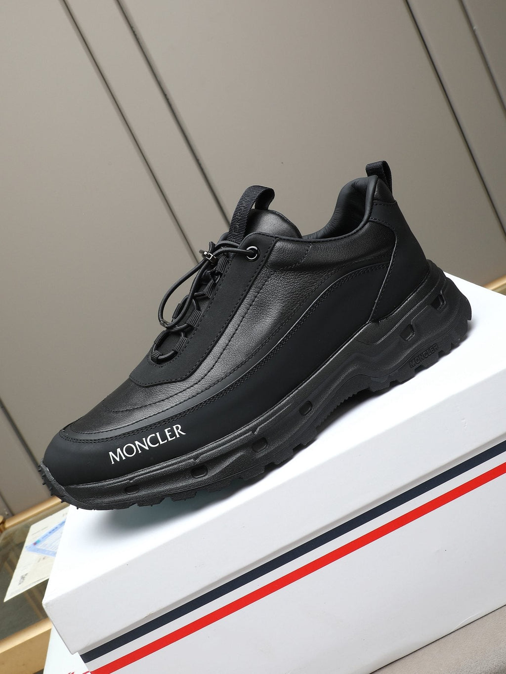 Moncler Chunky-Sole Lace-Up Sneakers — side
