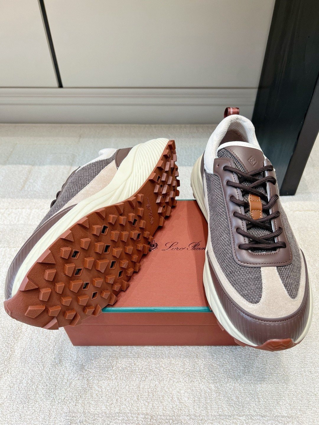 Loro Piana Paneled Low-Top Sneakers — front