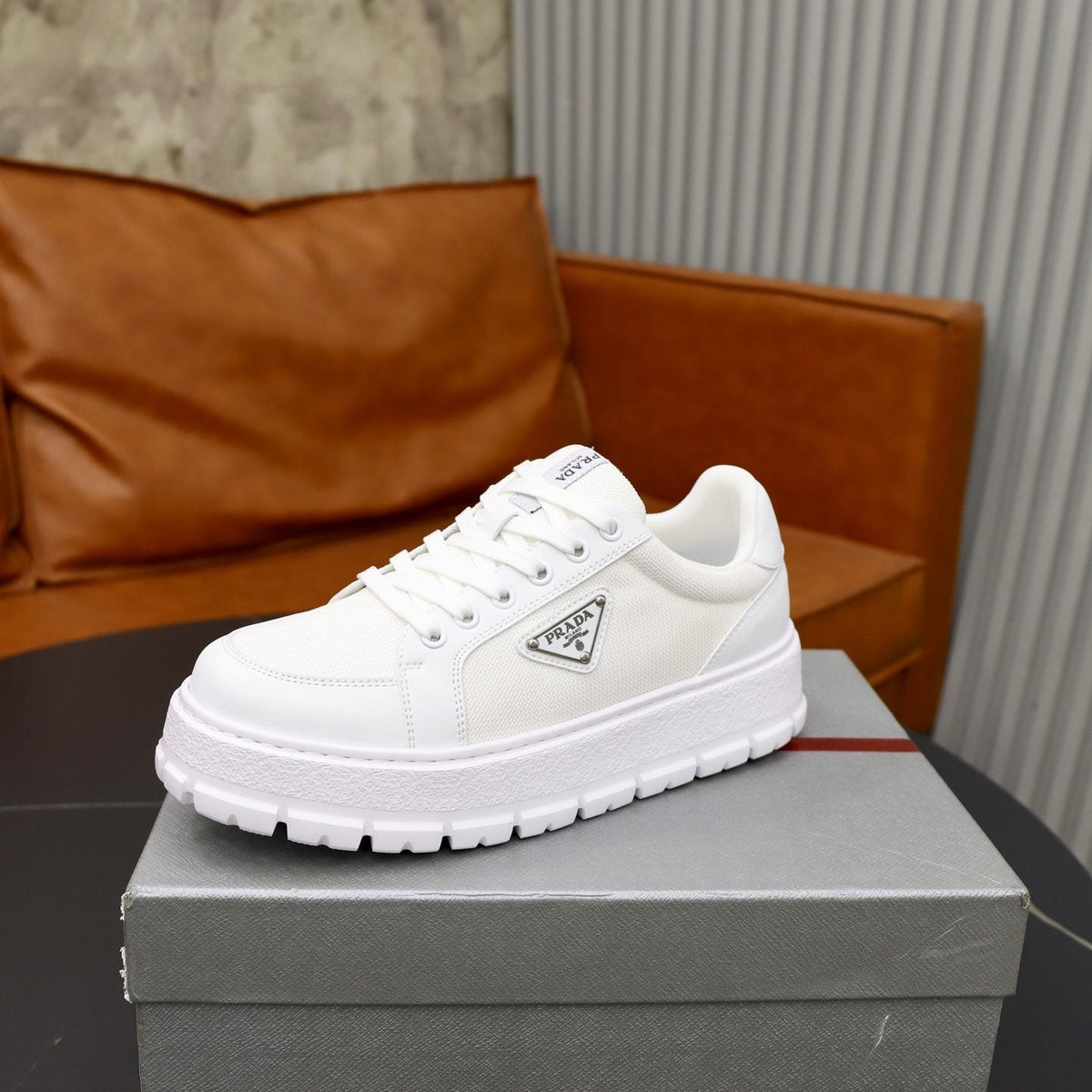 Prada Paneled Chunky-Sole Sneakers — side