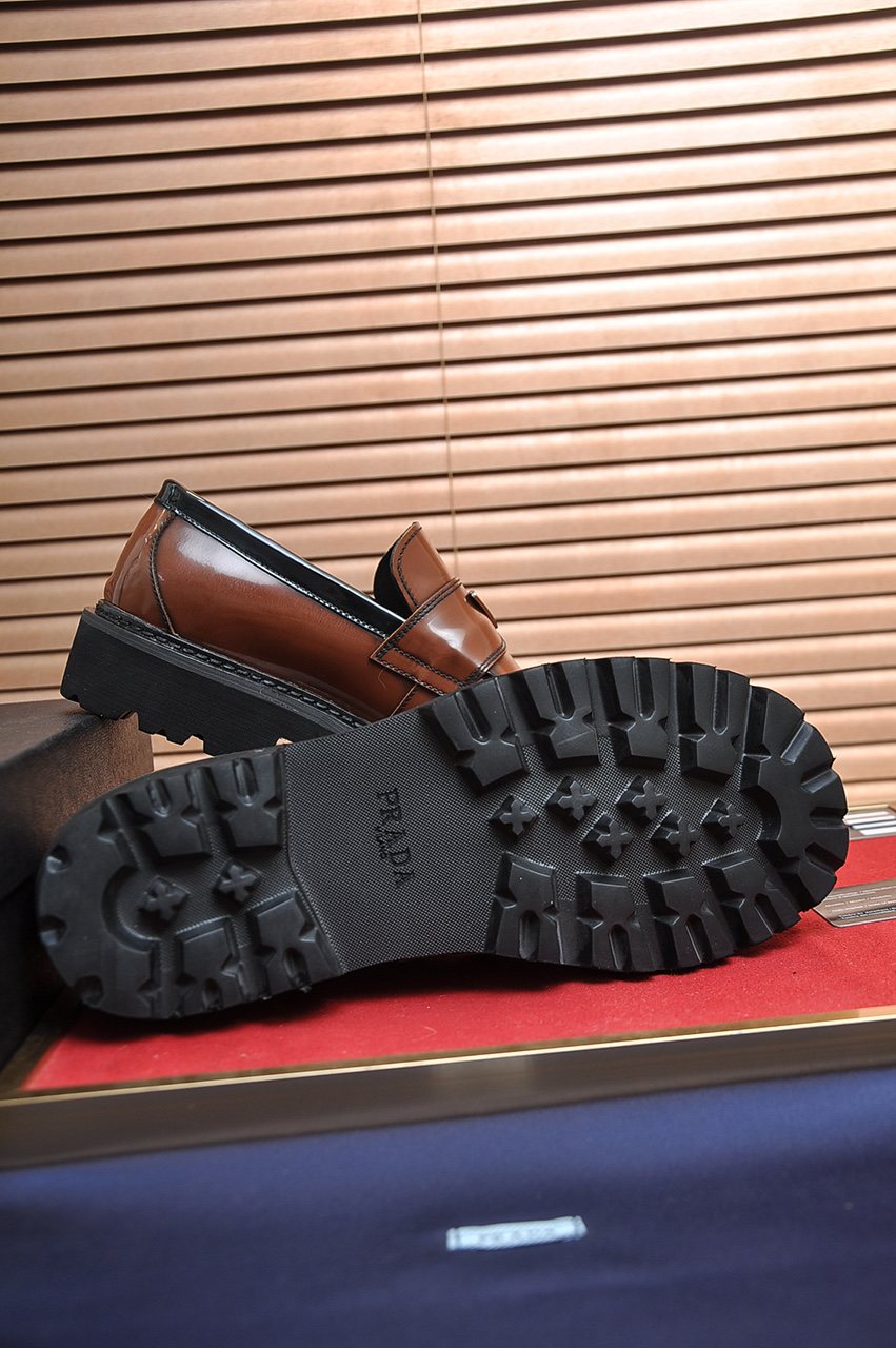 Prada Lug-Sole Strap Loafers — back