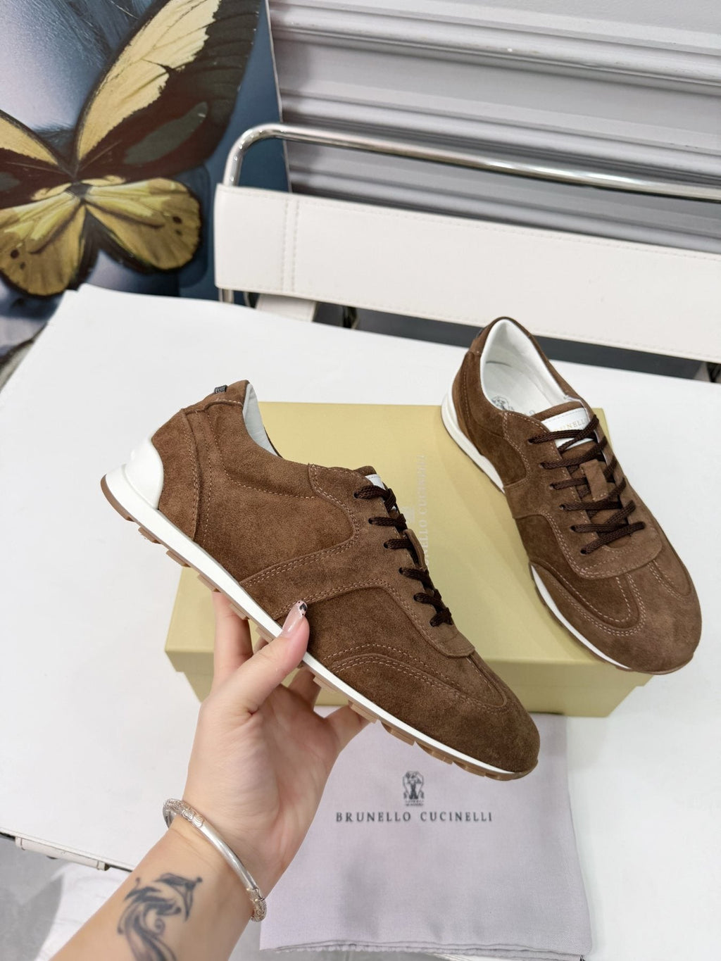 Brunello Cucinelli Paneled Low-Top Sneakers — model