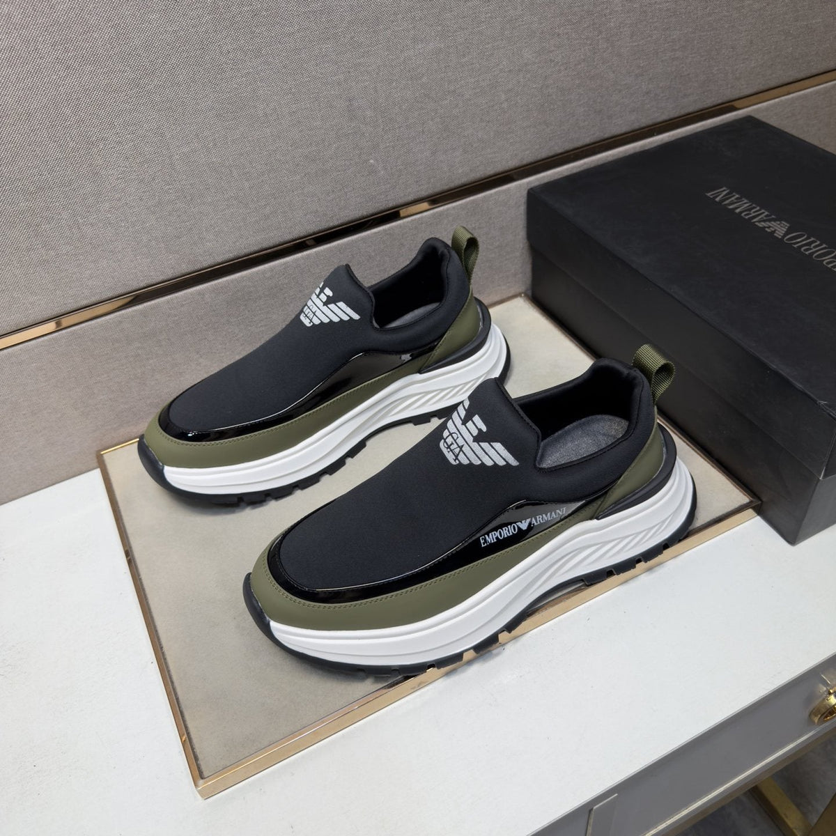 Armani Chunky Sole Slip-On Sneakers — side