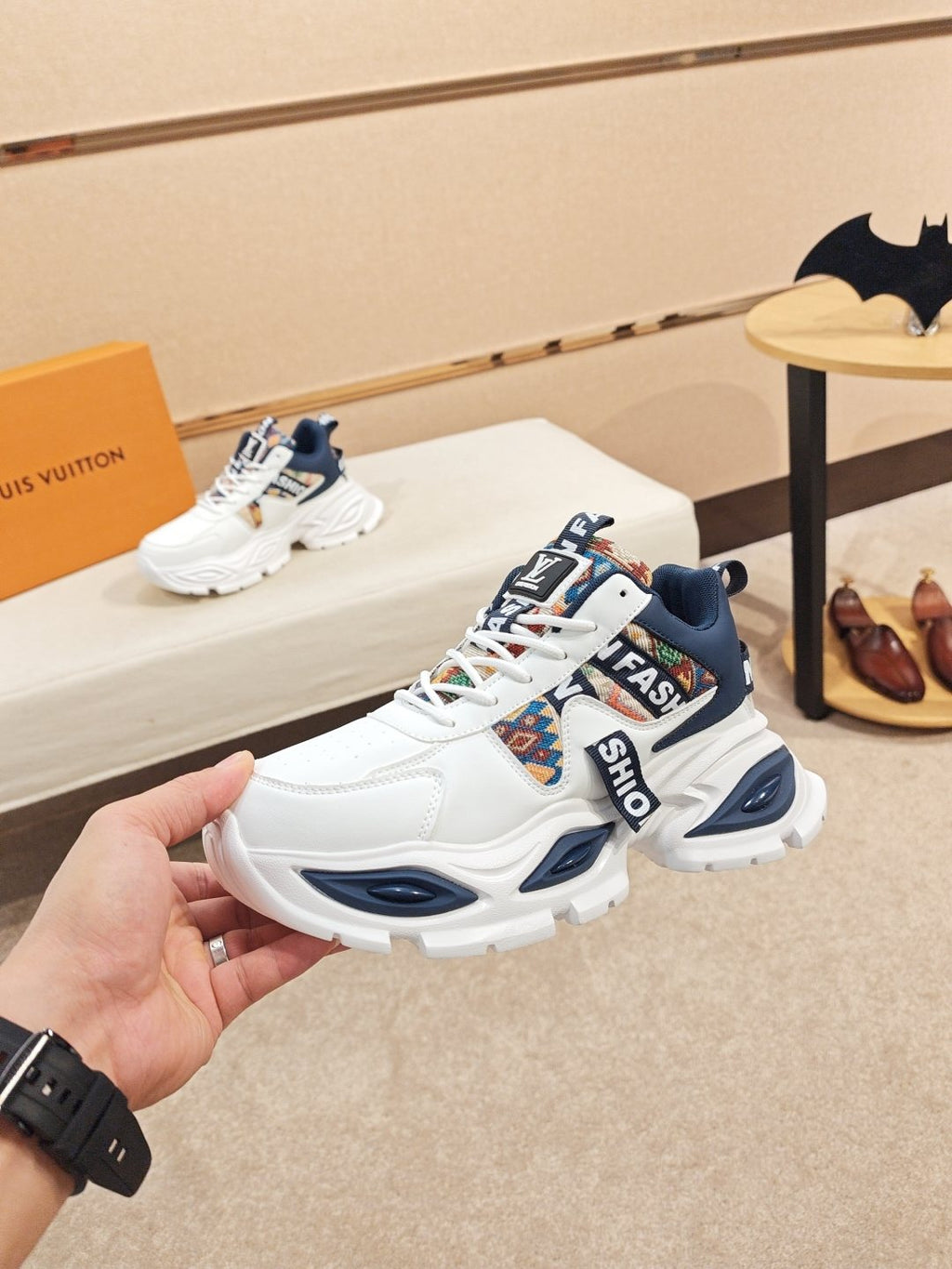 Louis Vuitton Paneled Chunky Sole Sneakers — model