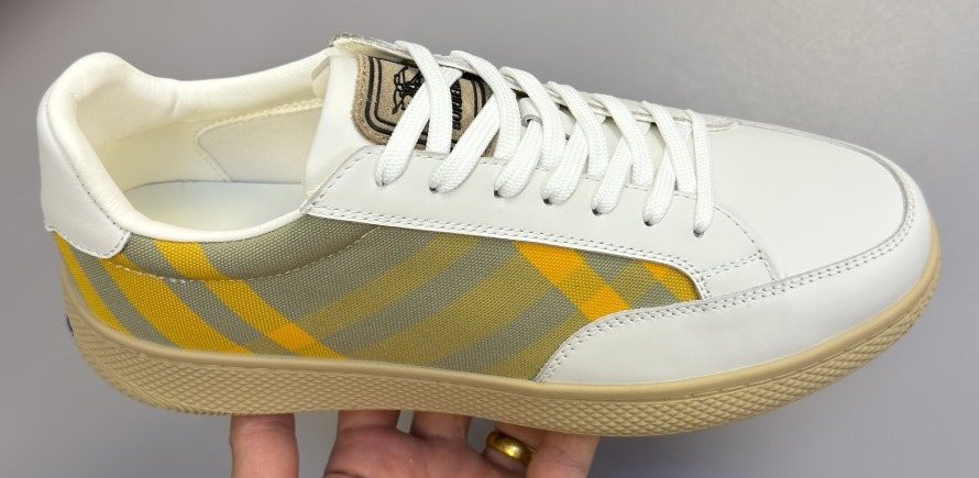 Burberry Check-Panel Low-Top Sneakers — front