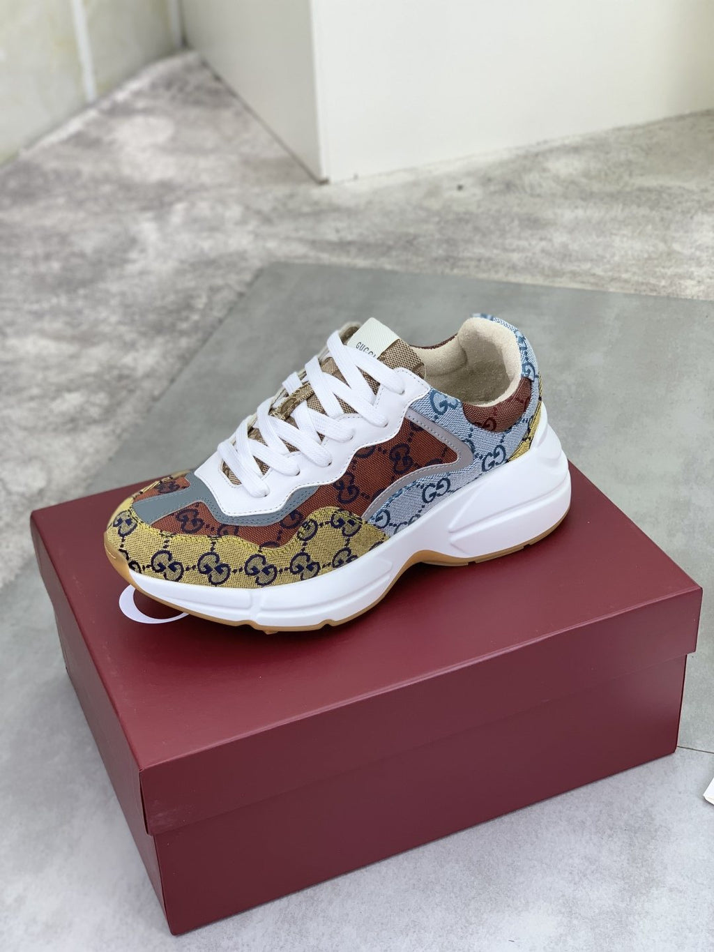 Gucci Patterned Chunky Sneakers — side