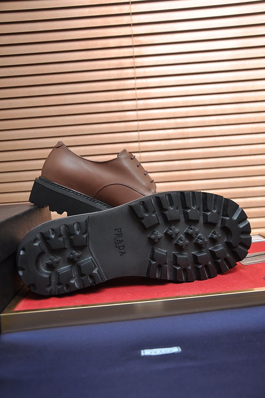Prada Lug-Sole Lace-Up Derby Shoes — back