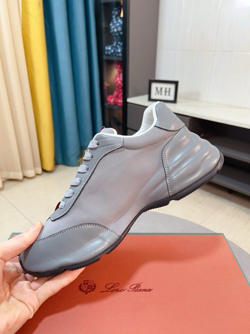 Loro Piana Sculpted-Sole Lace-Up Shoes — side