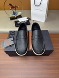 Zegna Men's Textured Slip-On Loafers — hero