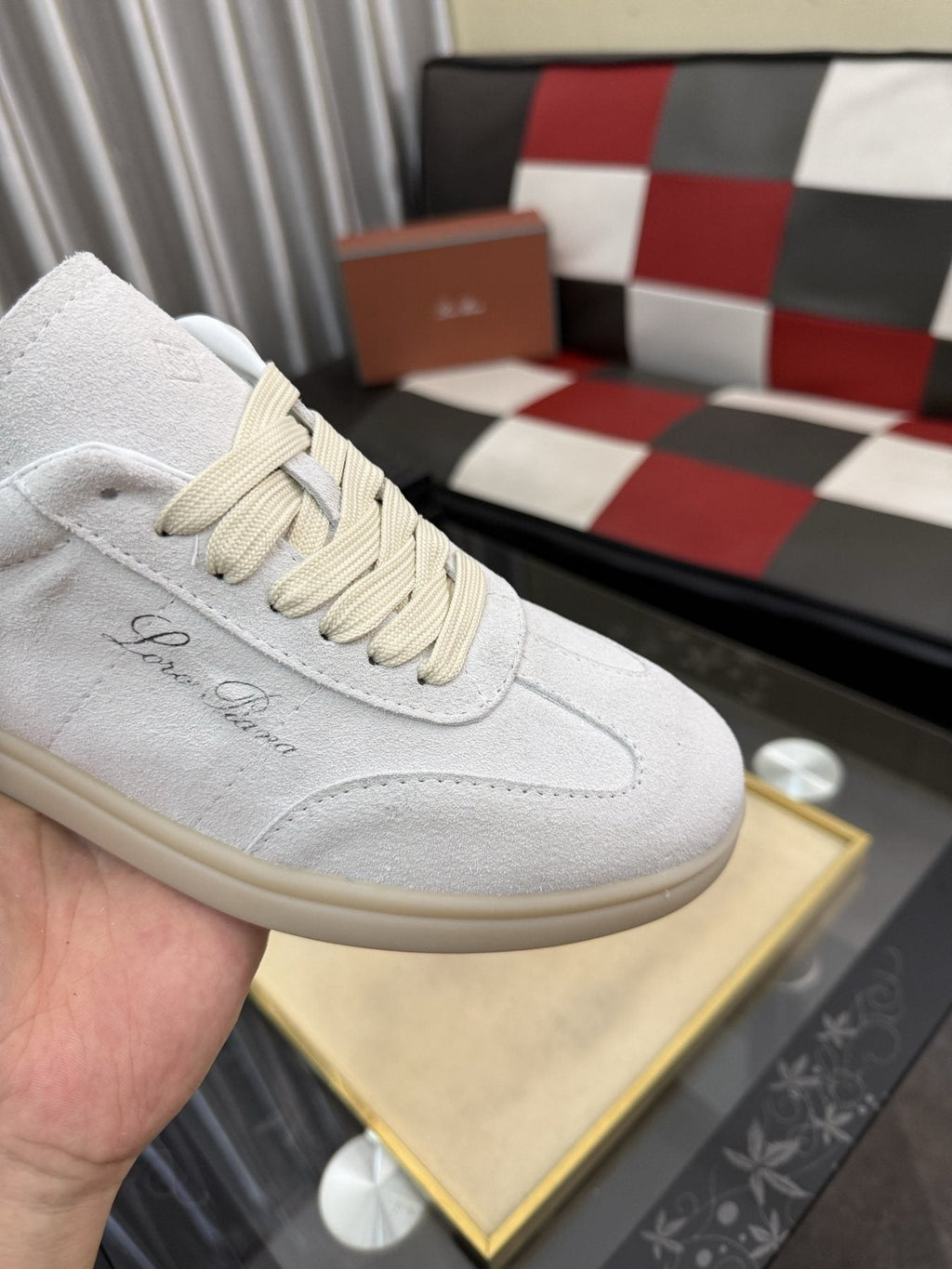 Loro Piana Low-Top Lace-Up Sneakers — detail
