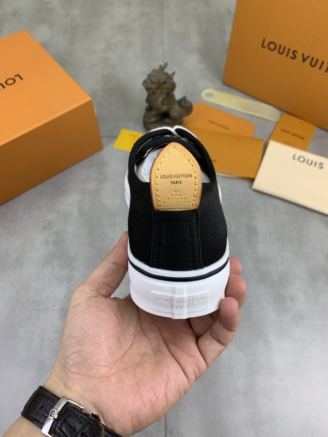 Louis Vuitton Textured Low-Top Sneakers — back