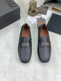 Zegna Square-Toe Leather Loafers with X Accents — hero