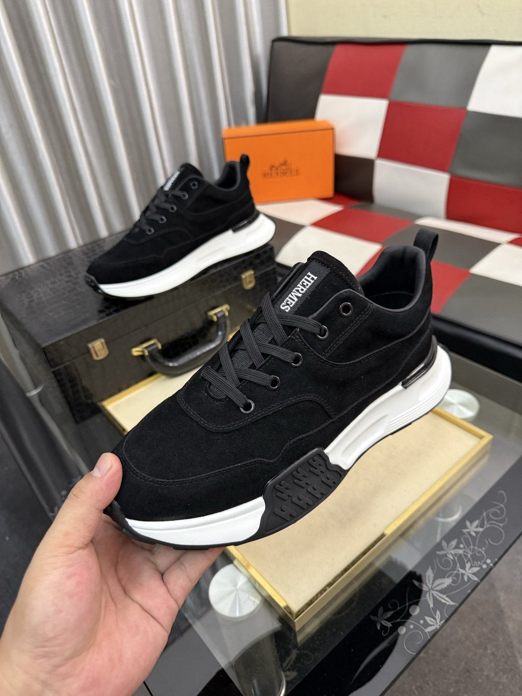Hermès Layered Low-Top Sneakers — model