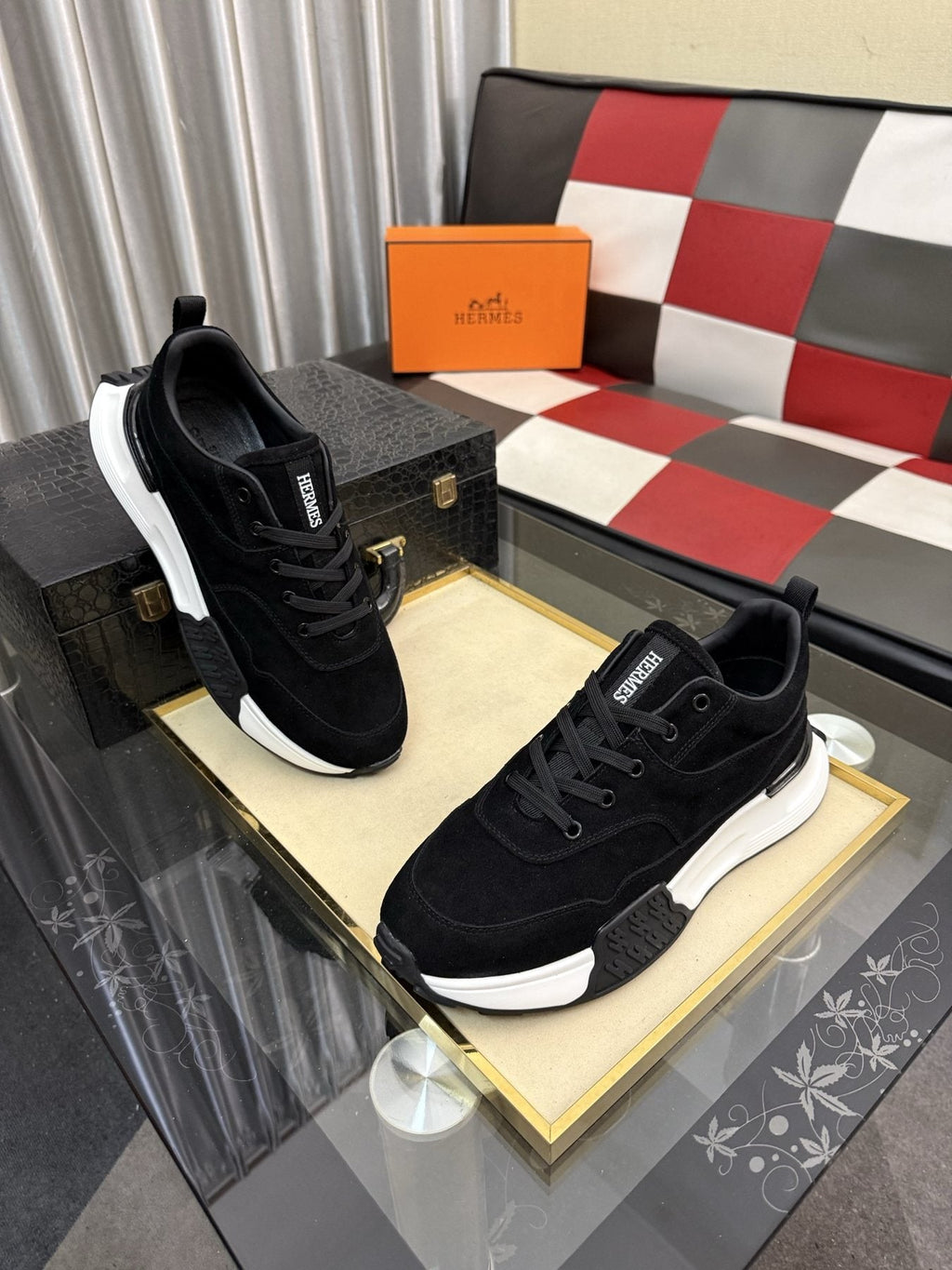 Hermès Layered Low-Top Sneakers — front