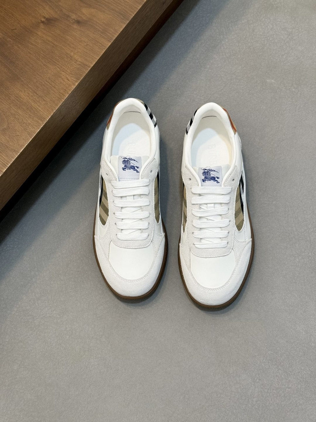 Burberry Check-Panel Low-Top Sneakers — front