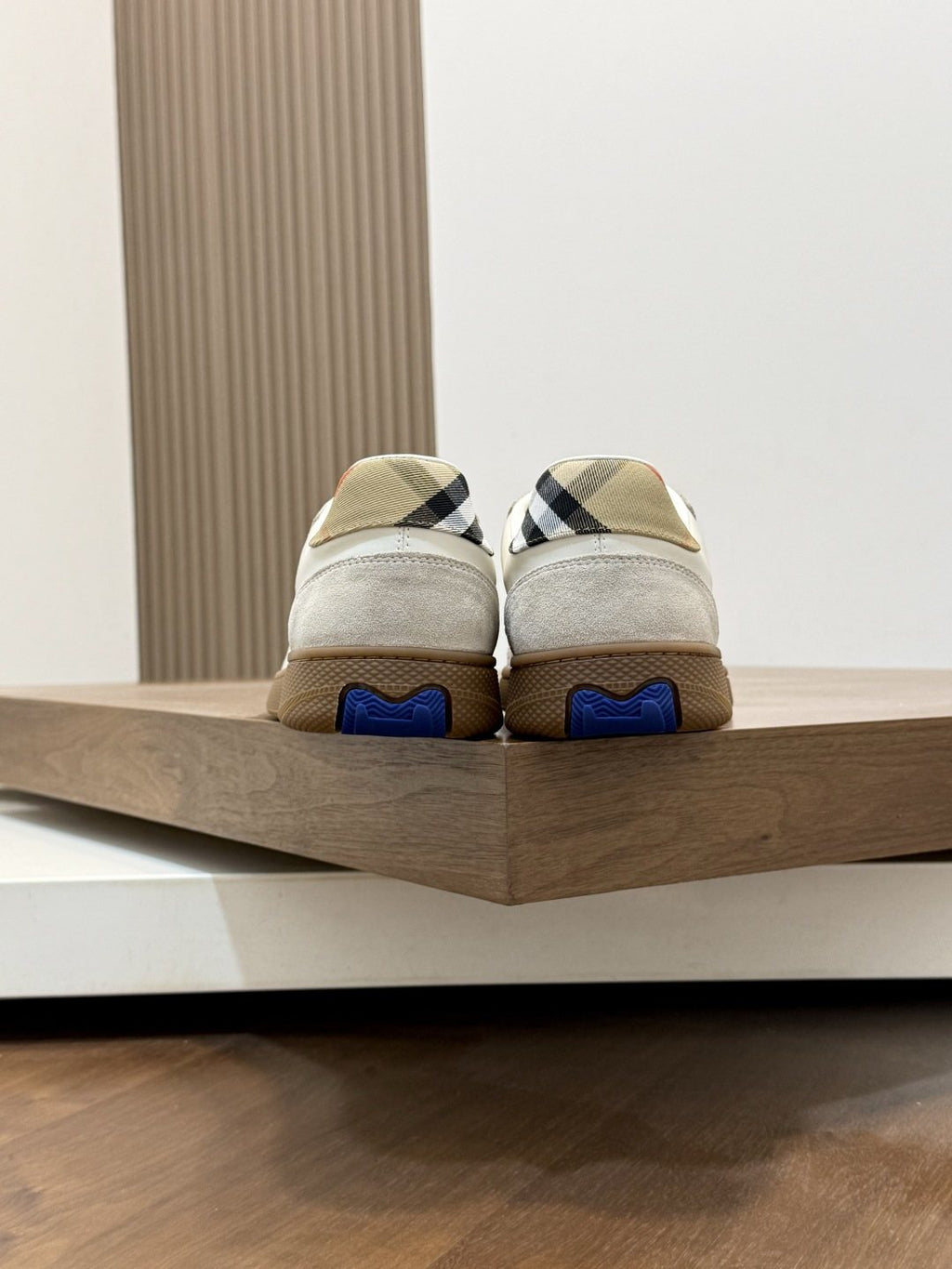 Burberry Check-Panel Low-Top Sneakers — back