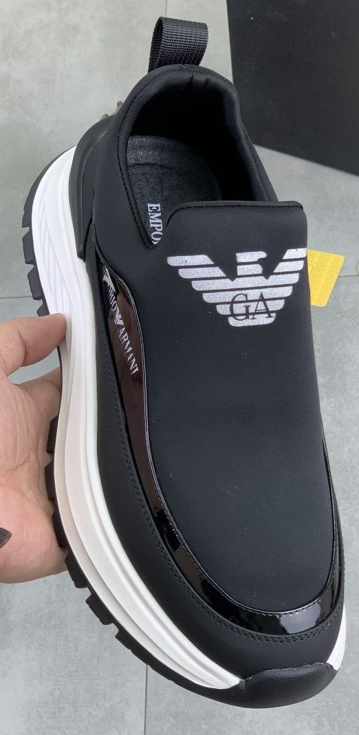 Giorgio Armani Contrast-Sole Slip-On Sneakers — front