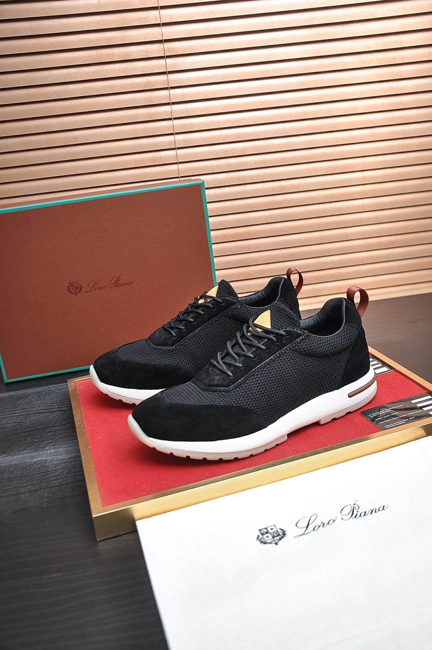 Loro Piana Men's Textured Lace-Up Sneakers — hero