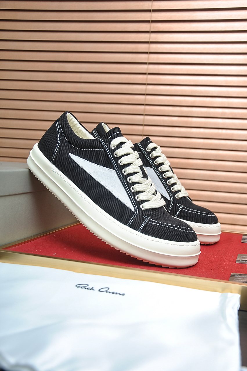 Rick Owens Contrast-Panel Platform Sneakers — front