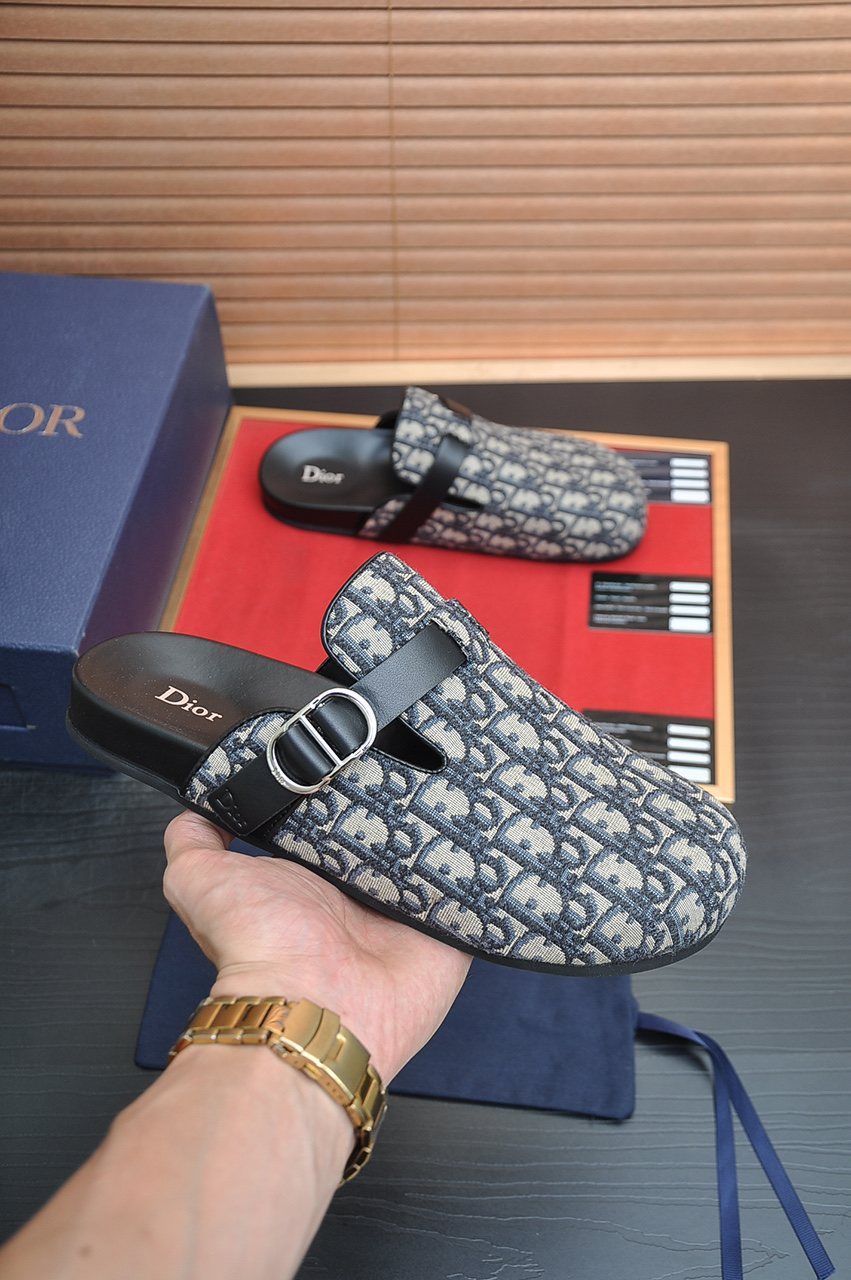 Dior Buckled Closed-Toe Mules — model