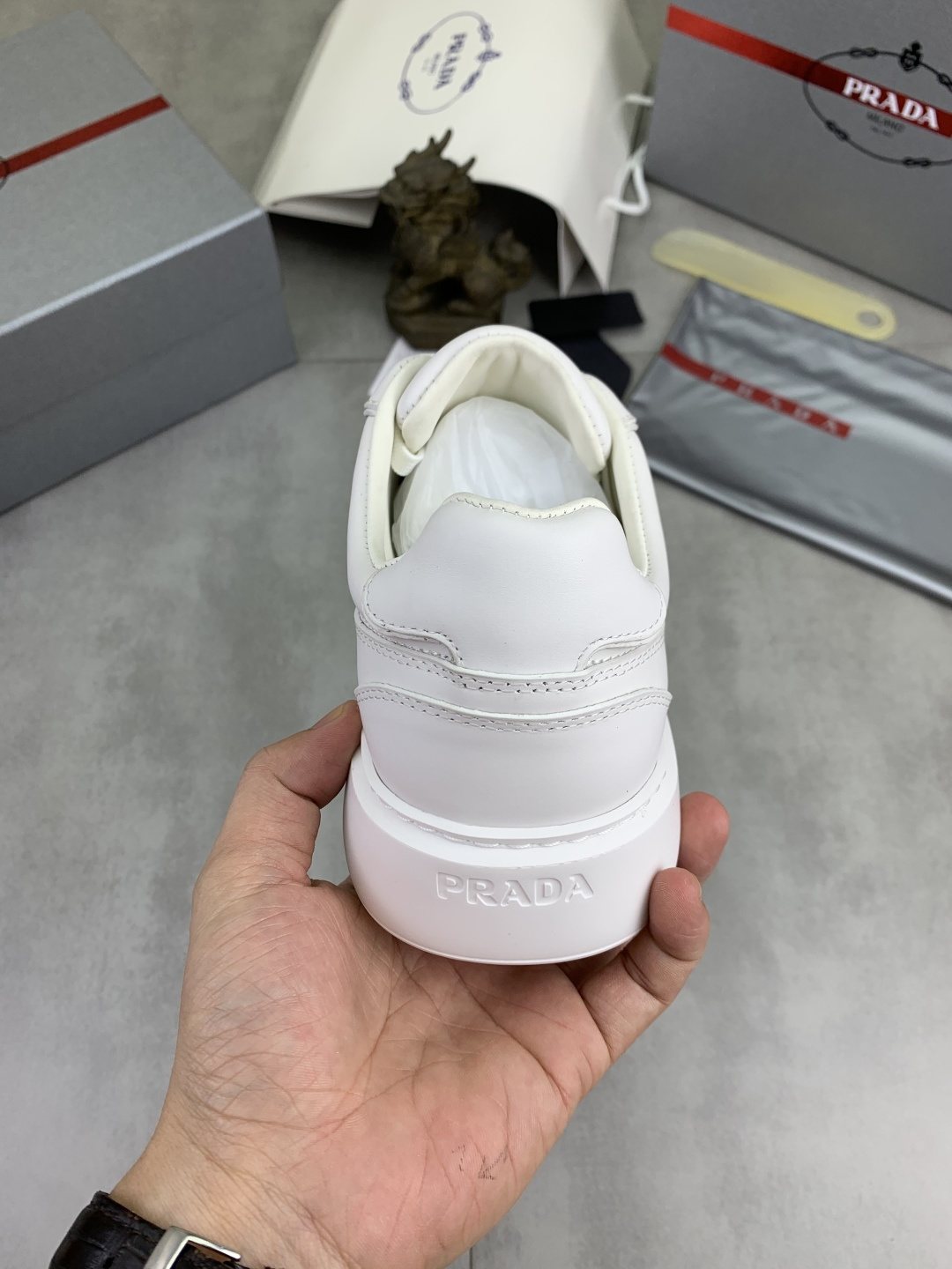Prada Paneled Low-Top Sneakers — back