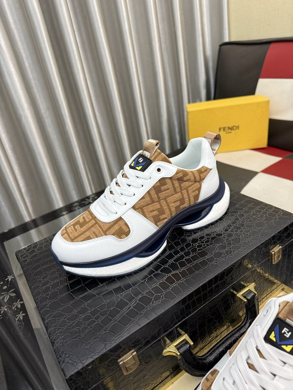 Fendi Men's Patterned Low-Top Sneakers — front